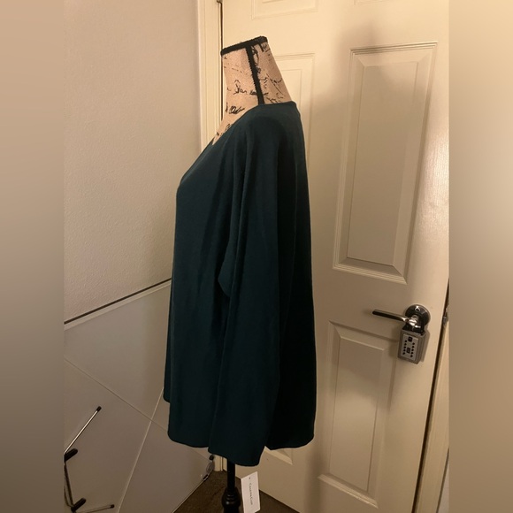 Charter Club Luxury 100% Cashmere tunic Sweater Teal green macy’s XL 12 14 - Picture 4 of 6